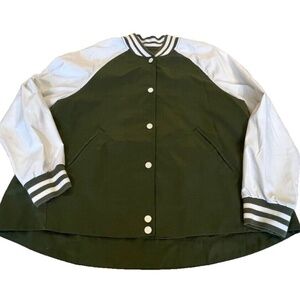 Hunter for Target Collab Women's A-Line Varsity‎ Jacket; Green/White; Size M